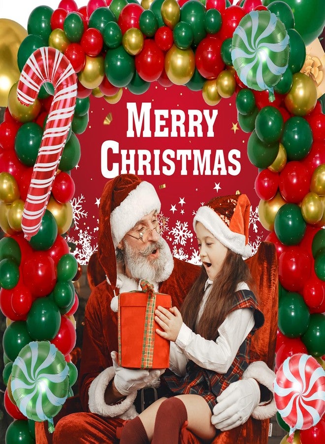 Coosilion 2025 Christmas Party Decorations-Balloon Arch Garland Kit with Green Red Candy Cane Balloons, Merry Christmas Backdrop Banner Tablecloths for XMAS Decorations Supplies - Image 3
